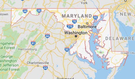 Maryland state map
