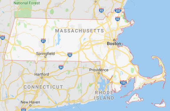 State map of Massachusetts, MA Social Work