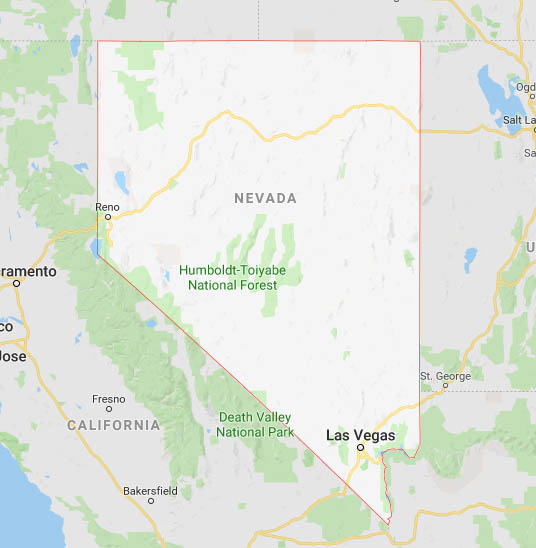 Nevada state map, NV Social Work
