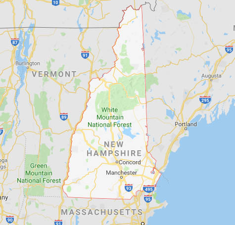 State map of New Hampshire