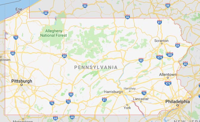 Pennsylvania state map 